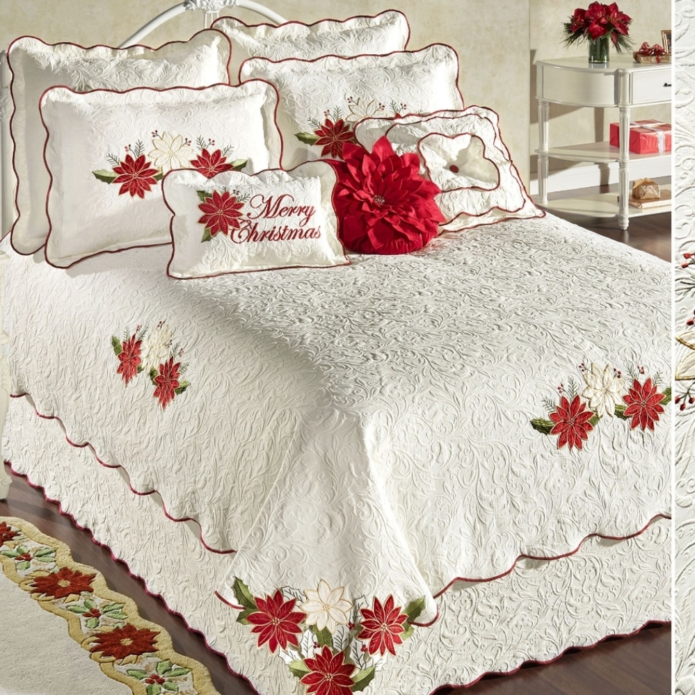 Touch of Class POINSETTIA Matelasse Coverlet